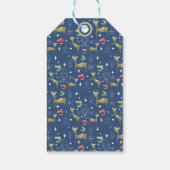 Mooie herten met kerstbomen en sneeuwvlokken cadeaulabel (Achterkant)