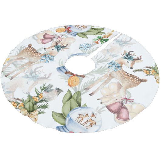 Mooie herten Waterverf kerst Kerstboom Rok (Gekanteld)