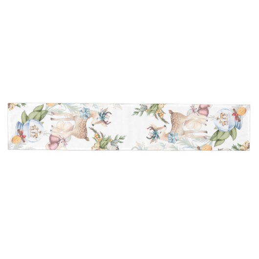 Mooie herten Waterverf kerst Medium Tafelloper (Horizontaal)