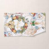 Mooie Herten Waterverf Kerstmis Familienaam Handdoek (Handdoek)