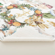 Mooie Herten Waterverf Kerstmis Familienaam