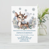 Mooie hertenbos winter wonderland watercolor kunst kaart (Staand voorkant)