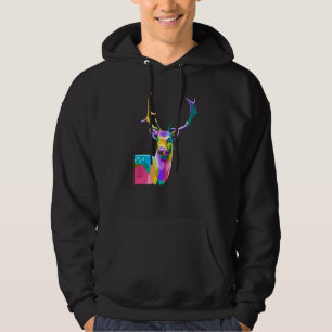 Mooie Hertenkop Kleurrijk Herten Hertengewei Hoodie