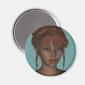 Mooie Hete 3D Redhead Vrouw Model Digitale Kunst Magneet (Voorkant / Achterkant)