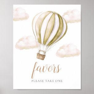 Mooie hete luchtballon cadeautje voor baby shower  poster