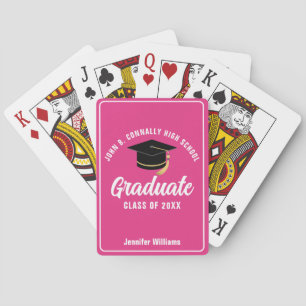 Mooie hete roze afstudeerfeest aangepast pokerkaarten
