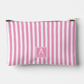 Mooie hete roze gestreepte gemerkte initialen etui (Achterkant)