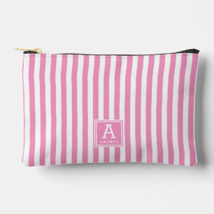 Mooie hete roze gestreepte gemerkte initialen etui