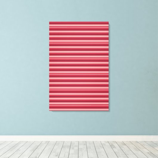 Mooie hete roze strepen canvas afdruk (Insitu (Houten vloer))