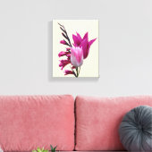 Mooie hete roze tulp moderne bloemenkunst canvas afdruk (Insitu (Woonkamer))