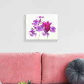 Mooie hete roze tulp paarse bloemen bloemig canvas afdruk (Insitu (Woonkamer))