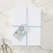 Mooie heteluchtballon blauw bedankt cadeaulabel (Met Touw)