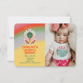 Mooie heteluchtballon eerste verjaardag bedankkaart (Voorkant)