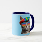Mooie heup tabby koffiemok mok (Voorkant rechts)