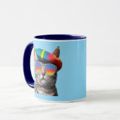 Mooie heup tabby koffiemok mok (Voorkant links)