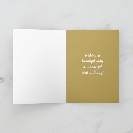 Mooie Hibiscus 101e Verjaardag Kaart (Binnen)