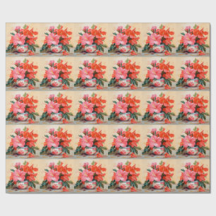 Mooie Hibiscus bloemen, roze/rood, Cadeaupapier