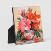 Mooie Hibiscus bloemen, roze/rood, Fotoplaat (Voorkant)