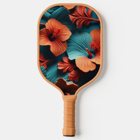 Mooie Hibsicus Pickleball Paddle (Achterkant)