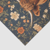 Mooie Highland Koe Vintage Bloemen Tissuepapier (Detail)