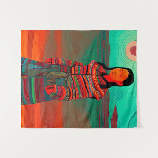 Mooie Hmong Art Wandkleed (Voorkant (horizontaal))