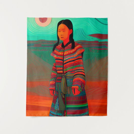 Mooie Hmong Art Wandkleed (Voorkant)