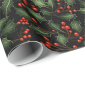 Mooie Holly Berry Kerstmis Cadeaupapier (Rol Hoek)