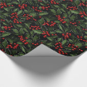Mooie Holly Berry Kerstmis Cadeaupapier (Hoek)