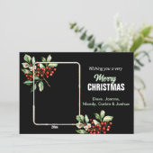 Mooie Holly Springs ONE FOTO Kerstmis Feestdagenkaart (Staand voorkant)