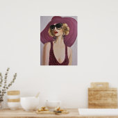 Mooie Hollywood Era Lady/Poster Poster (Keuken)