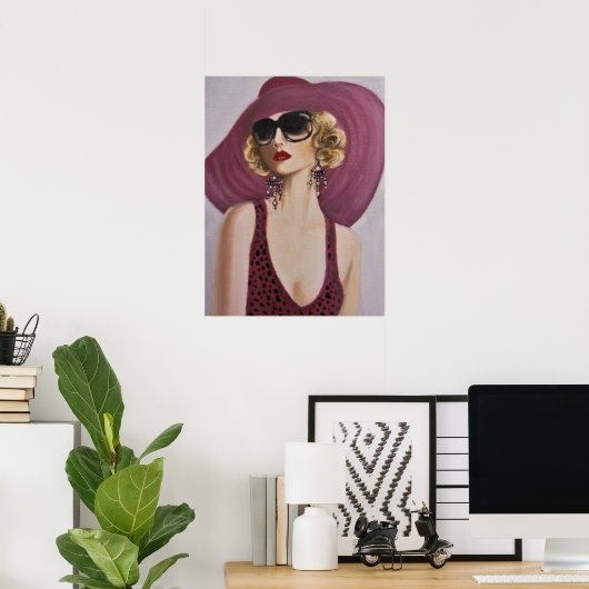 Mooie Hollywood Era Lady/Poster Poster (Thuiskantoor)