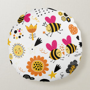 Mooie hommel en regenboog kinderkamer rond kussen