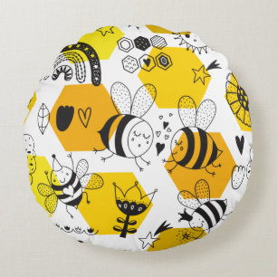 Mooie hommel en regenboog kinderkamer rond kussen