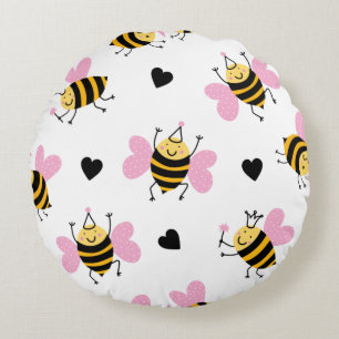 Mooie hommel en regenboog kinderkamer rond kussen
