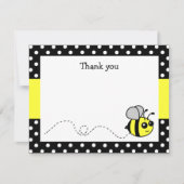 Mooie hommel gele platte bedankkaartjes notitiekaartje (Voorkant)