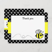 Mooie hommel gele platte bedankkaartjes notitiekaartje (Voorkant / Achterkant)