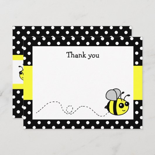 Mooie hommel gele platte bedankkaartjes notitiekaartje (Voorkant / Achterkant)