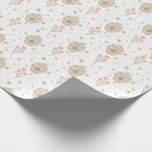 Mooie hommels en bloemen inpakpapier