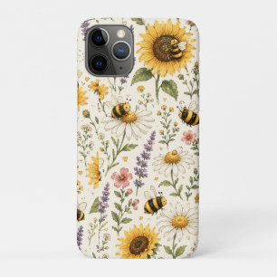 Mooie Hommels & Wilde Bloemen Patroon Case-Mate iPhone Case