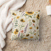 Mooie Hommels & Wilde Bloemen Patroon Kussen (Deken)