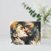 Mooie homoseksuele liefde voor de embrace briefkaart (Staand voorkant)