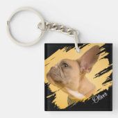 Mooie Hond 2 Foto Script Naam Huisdierliefhebber Sleutelhanger (Voorkant)