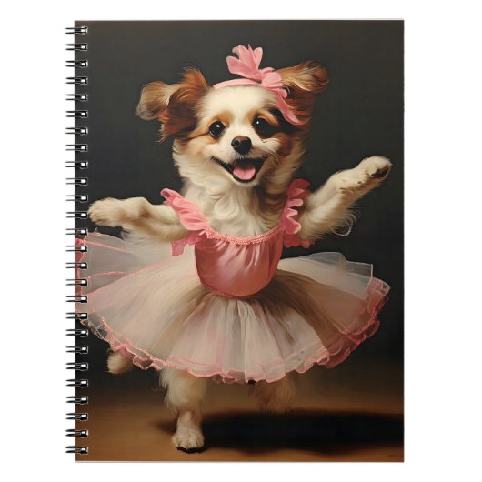 Mooie hond Ballerina Dancing  Notitieboek (Voorkant)