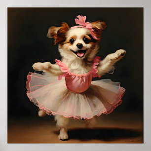 Mooie hond Ballerina Dancing  Poster