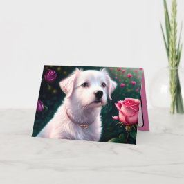 Mooie Hond En Rozen Collectie Kaart