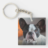 Mooie Hond Foto Script Naam Huisdierliefhebber Sleutelhanger (Voorkant)