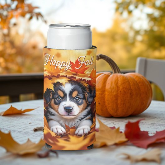 Mooie Hond in Herfstbladeren Seltzer Blikjeskoeler