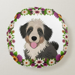 Mooie Hond Kleurvol Huisdier Liefhebber Huis Decor Rond Kussen