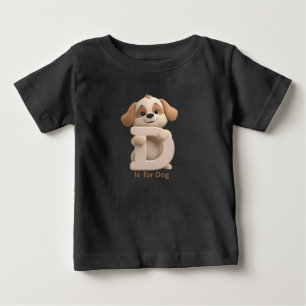 Mooie Hond Letter D Kinderen T-Shirt Dieren Alfa