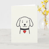 Mooie Hond Liefde Kaart (Gele Bloem)
